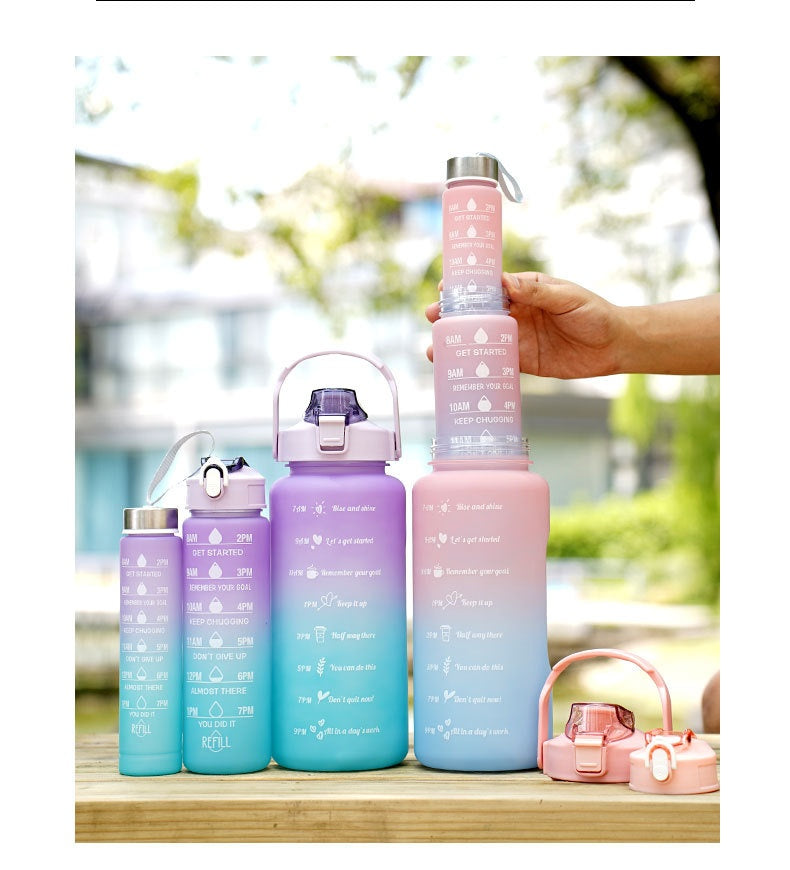 Gradient Three-piece Cup Large Capacity Sports Cold Water Bottles