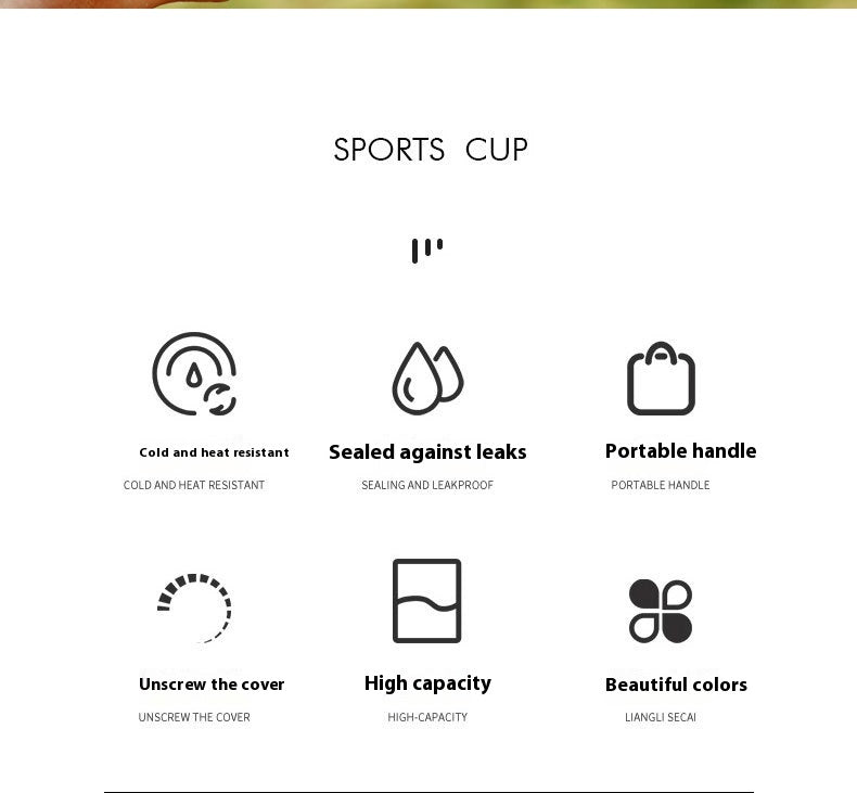 Gradient Three-piece Cup Large Capacity Sports Cold Water Bottles
