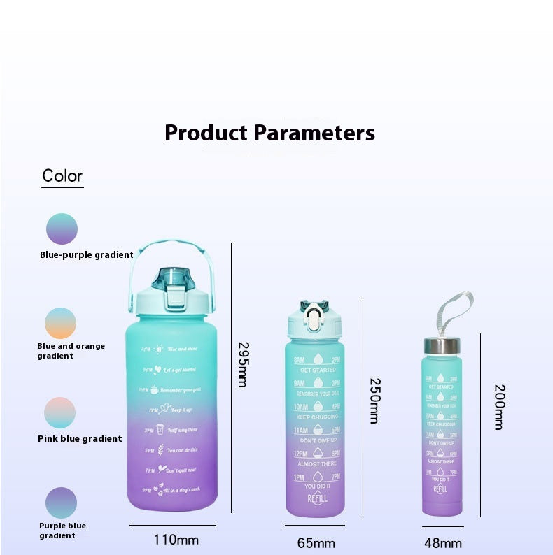 Gradient Three-piece Cup Large Capacity Sports Cold Water Bottles